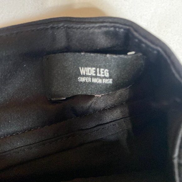 Express Wide Leg Super High Rise 14R Polyester Blend Black Pants - Picture 7 of 8